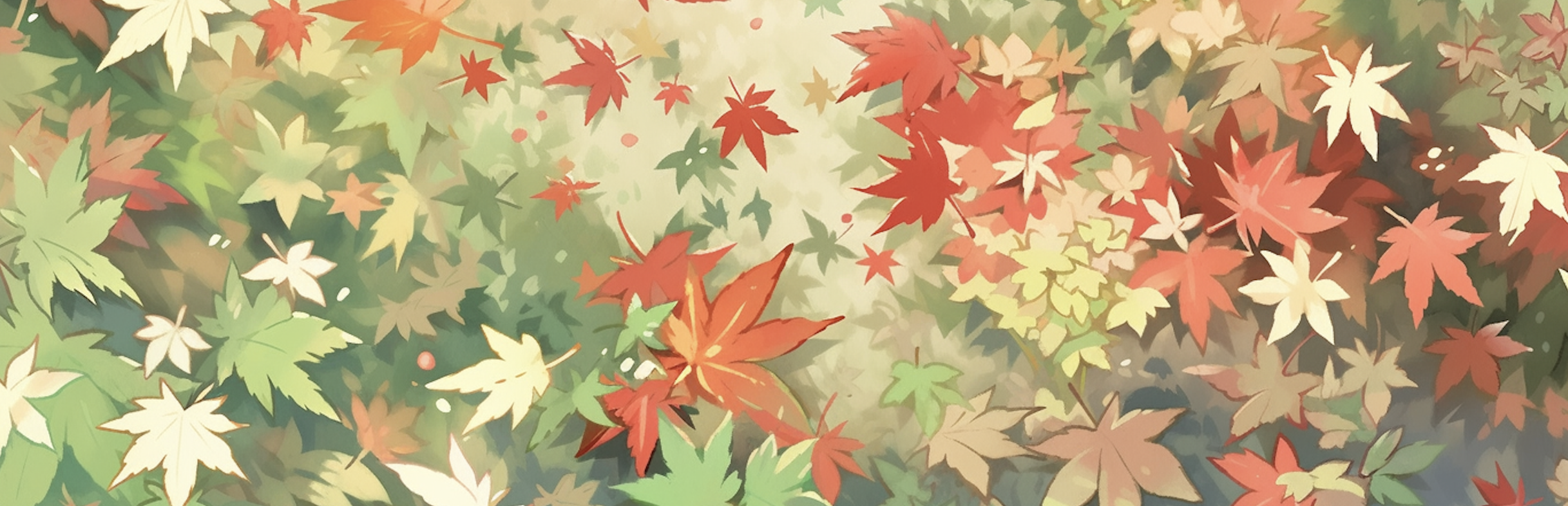 Falling maple leaves